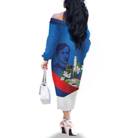 Philippines Rizal Day Family Matching Off The Shoulder Long Sleeve Dress and Hawaiian Shirt Filipino Motto Stella Polynesian Pattern - Polynesian Pride