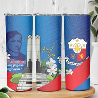 Philippines Rizal Day Skinny Tumbler Filipino Motto Stella Polynesian Pattern LT14 - Polynesian Pride