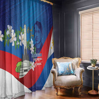 Philippines Rizal Day Window Curtain Filipino Motto Stella Polynesian Pattern LT14 - Polynesian Pride