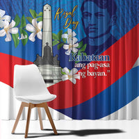 Philippines Rizal Day Window Curtain Filipino Motto Stella Polynesian Pattern LT14 - Polynesian Pride