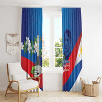 Philippines Rizal Day Window Curtain Filipino Motto Stella Polynesian Pattern LT14 - Polynesian Pride