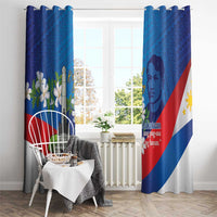Philippines Rizal Day Window Curtain Filipino Motto Stella Polynesian Pattern LT14 - Polynesian Pride