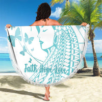 Polynesia Cervical Cancer Awareness Month Beach Blanket Polynesian Women Faith Hope Love! LT14 - Polynesian Pride