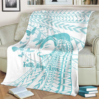 Polynesia Cervical Cancer Awareness Month Blanket Polynesian Women Faith Hope Love! LT14 - Polynesian Pride