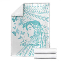 Polynesia Cervical Cancer Awareness Month Blanket Polynesian Women Faith Hope Love! LT14 - Polynesian Pride