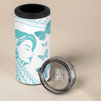 Polynesia Cervical Cancer Awareness Month 4 in 1 Can Cooler Tumbler Polynesian Women Faith Hope Love!