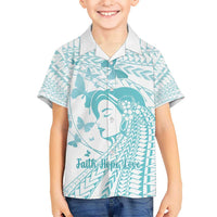 Polynesia Cervical Cancer Awareness Month Hawaiian Shirt Polynesian Women Faith Hope Love!