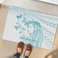 Polynesia Cervical Cancer Awareness Month Rubber Doormat Polynesian Women Faith Hope Love! LT14 - Polynesian Pride