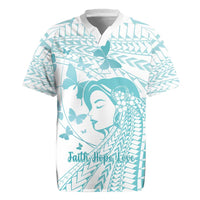 Polynesia Cervical Cancer Awareness Month Rugby Jersey Polynesian Women Faith Hope Love!