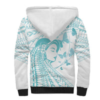 Polynesia Cervical Cancer Awareness Month Sherpa Hoodie Polynesian Women Faith Hope Love! LT14 - Polynesian Pride