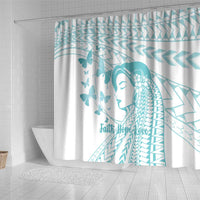 Polynesia Cervical Cancer Awareness Month Shower Curtain Polynesian Women Faith Hope Love!