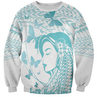 Polynesia Cervical Cancer Awareness Month Sweatshirt Polynesian Women Faith Hope Love! LT14 Unisex White - Polynesian Pride