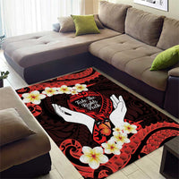 Polynesia AIDS Awareness Month Area Rug Take The Rights Path Polynesian Pattern