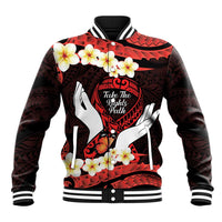 Polynesia AIDS Awareness Month Baseball Jacket Take The Rights Path Polynesian Pattern LT14 Unisex Red - Polynesian Pride