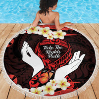 Polynesia AIDS Awareness Month Beach Blanket Take The Rights Path Polynesian Pattern LT14 - Polynesian Pride