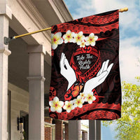 Polynesia AIDS Awareness Month Garden Flag Take The Rights Path Polynesian Pattern LT14 House Flag Red - Polynesian Pride