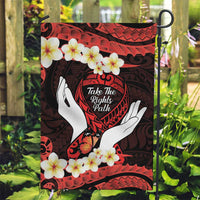 Polynesia AIDS Awareness Month Garden Flag Take The Rights Path Polynesian Pattern LT14 Garden Flag Red - Polynesian Pride