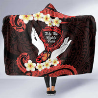 Polynesia AIDS Awareness Month Hooded Blanket Take The Rights Path Polynesian Pattern LT14 One Size Red - Polynesian Pride