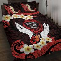 Polynesia AIDS Awareness Month Quilt Bed Set Take The Rights Path Polynesian Pattern LT14 Red - Polynesian Pride