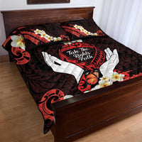 Polynesia AIDS Awareness Month Quilt Bed Set Take The Rights Path Polynesian Pattern LT14 - Polynesian Pride