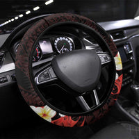 Polynesia AIDS Awareness Month Steering Wheel Cover Take The Rights Path Polynesian Pattern LT14 Universal Fit Red - Polynesian Pride