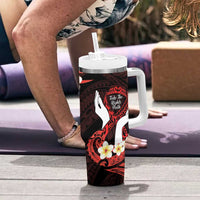 Polynesia AIDS Awareness Month Tumbler With Handle Take The Rights Path Polynesian Pattern LT14 - Polynesian Pride