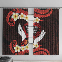 Polynesia AIDS Awareness Month Window Curtain Take The Rights Path Polynesian Pattern LT14 With Hooks Red - Polynesian Pride