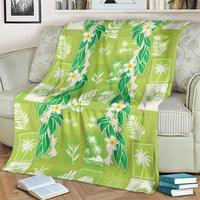 Aloha Hawaii Tuberose Lei Blanket Tropical Vibes Green Color - Polynesian Pride