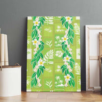 Aloha Hawaii Tuberose Lei Canvas Wall Art Tropical Vibes Green Color - Polynesian Pride