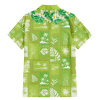 Aloha Hawaii Tuberose Lei Family Matching Mermaid Dress and Hawaiian Shirt Tropical Vibes Green Color - Polynesian Pride