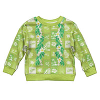 Aloha Hawaii Tuberose Lei Kid Ugly Christmas Sweater Tropical Vibes Green Color - Polynesian Pride