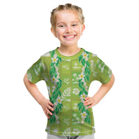 Aloha Hawaii Tuberose Lei Kid T Shirt Tropical Vibes Green Color LT14 Green - Polynesian Pride