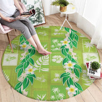 Aloha Hawaii Tuberose Lei Round Carpet Tropical Vibes Green Color - Polynesian Pride