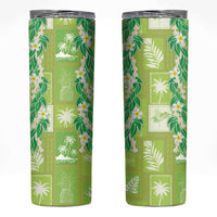 Aloha Hawaii Tuberose Lei Skinny Tumbler Tropical Vibes Green Color - Polynesian Pride