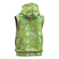 Aloha Hawaii Tuberose Lei Sleeveless Zip Hoodie Tropical Vibes Green Color LT14 - Polynesian Pride