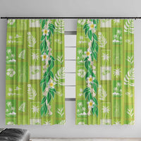 Aloha Hawaii Tuberose Lei Window Curtain Tropical Vibes Green Color - Polynesian Pride