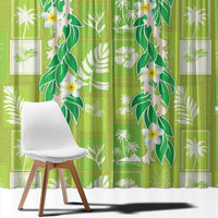 Aloha Hawaii Tuberose Lei Window Curtain Tropical Vibes Green Color - Polynesian Pride