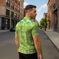Aloha Hawaii Tuberose Lei Zipper Polo Shirt Tropical Vibes Green Color LT14 - Polynesian Pride