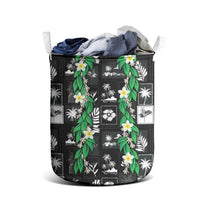 Aloha Hawaii Tuberose Lei Laundry Basket Tropical Vibes Black Color LT14 - Polynesian Pride
