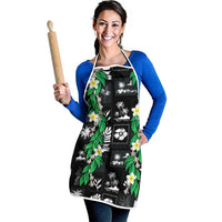 Aloha Hawaii Tuberose Lei Apron Tropical Vibes Black Color - Polynesian Pride