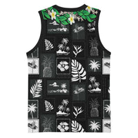 Aloha Hawaii Tuberose Lei Basketball Jersey Tropical Vibes Black Color - Polynesian Pride