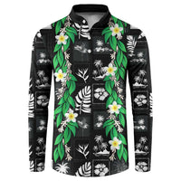 Aloha Hawaii Tuberose Lei Button Sweatshirt Tropical Vibes Black Color LT14 Black - Polynesian Pride
