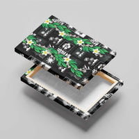 Aloha Hawaii Tuberose Lei Canvas Wall Art Tropical Vibes Black Color - Polynesian Pride