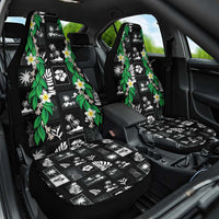 Aloha Hawaii Tuberose Lei Car Seat Cover Tropical Vibes Black Color - Polynesian Pride