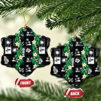 Aloha Hawaii Tuberose Lei Ceramic Ornament Tropical Vibes Black Color - Polynesian Pride