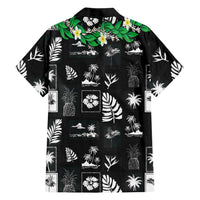 Aloha Hawaii Tuberose Lei Family Matching Mermaid Dress and Hawaiian Shirt Tropical Vibes Black Color - Polynesian Pride