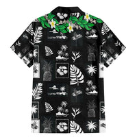 Aloha Hawaii Tuberose Lei Family Matching Mermaid Dress and Hawaiian Shirt Tropical Vibes Black Color - Polynesian Pride