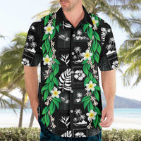 Aloha Hawaii Tuberose Lei Hawaiian Shirt Tropical Vibes Black Color LT14 - Polynesian Pride
