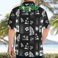 Aloha Hawaii Tuberose Lei Hawaiian Shirt Tropical Vibes Black Color LT14 - Polynesian Pride