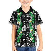 Aloha Hawaii Tuberose Lei Hawaiian Shirt Tropical Vibes Black Color LT14 - Polynesian Pride